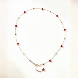 Natural garnet necklace with pyrope garnet and 925 sterling silve