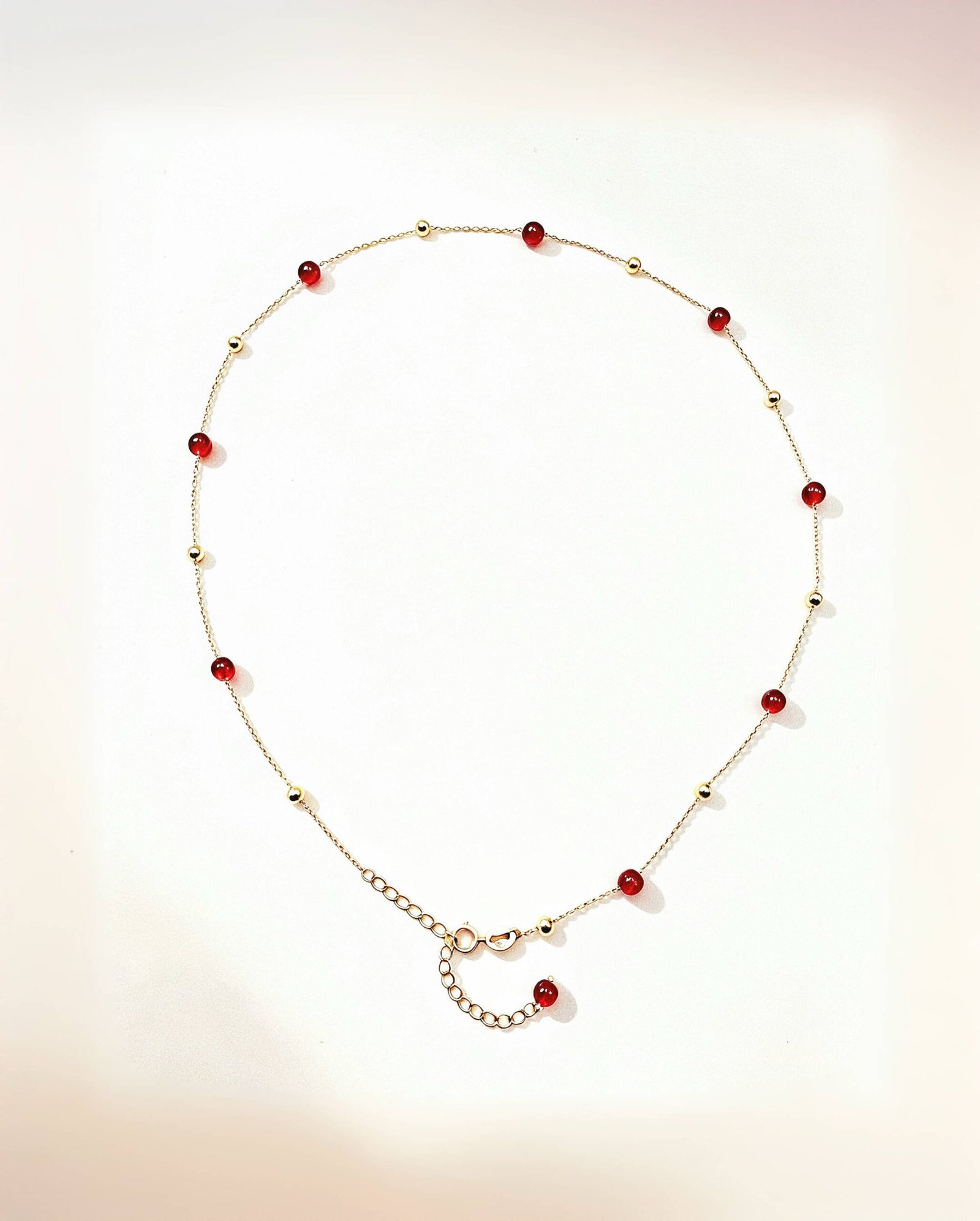 Natural garnet necklace with pyrope garnet and 925 sterling silve