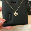 Fleur-de-Lis Moissanite Necklace – Sterling Silver - Gold