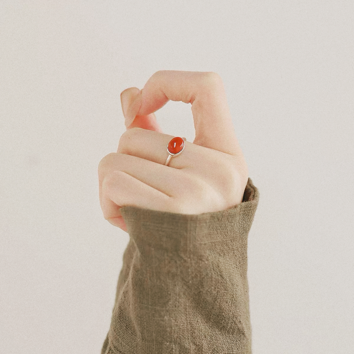 One small touch of red. Nothing extra.