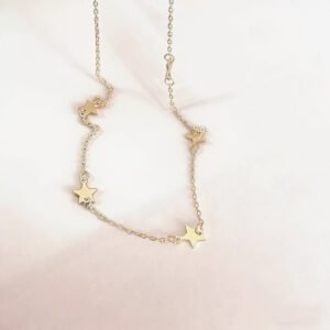 Sterling silver star necklace in gold with five-point star details