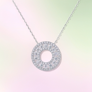 Moissanite Circle Necklace in S925 sterling silver