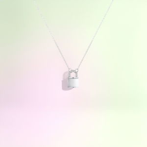 Lock Pendant Necklace in 925 Sterling Silver