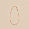 Color Play — Colorful Enamel Bead Necklace - Soft Pink