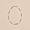 Color Play — Colorful Enamel Bead Necklace - Bright Rainbow