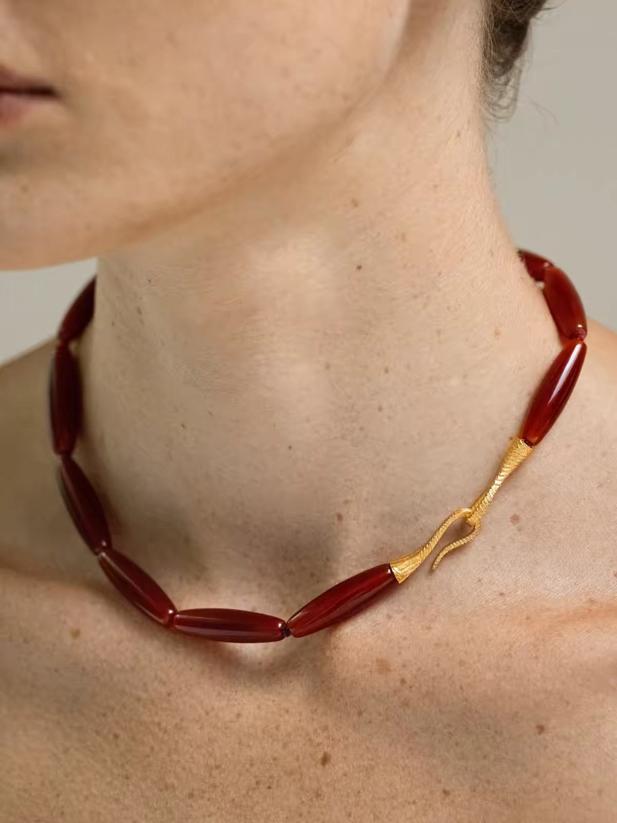 The Vessel Collection – Red Agate Necklace