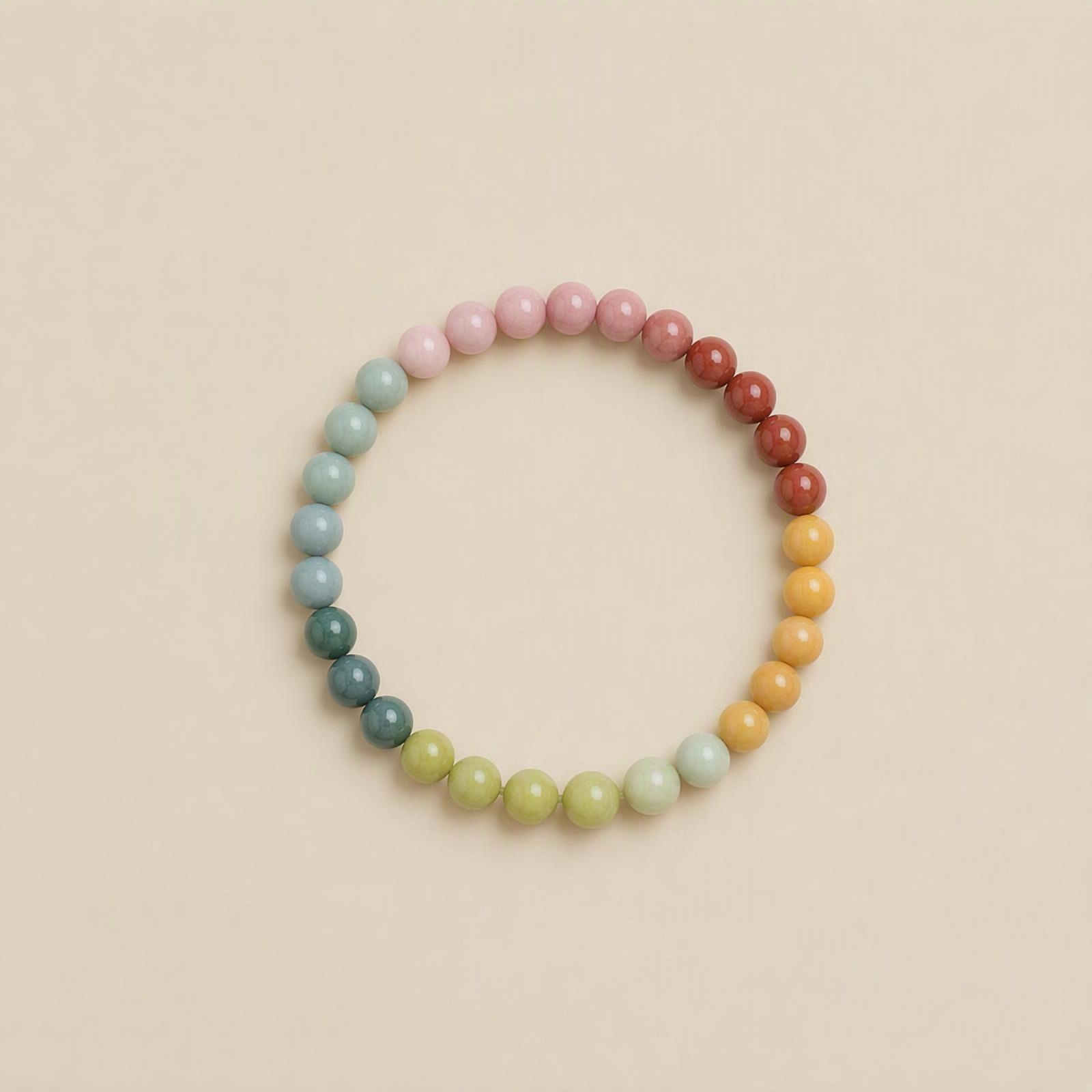 Natural Alashan agate bracelet with colorful 8 mm gemstone beads