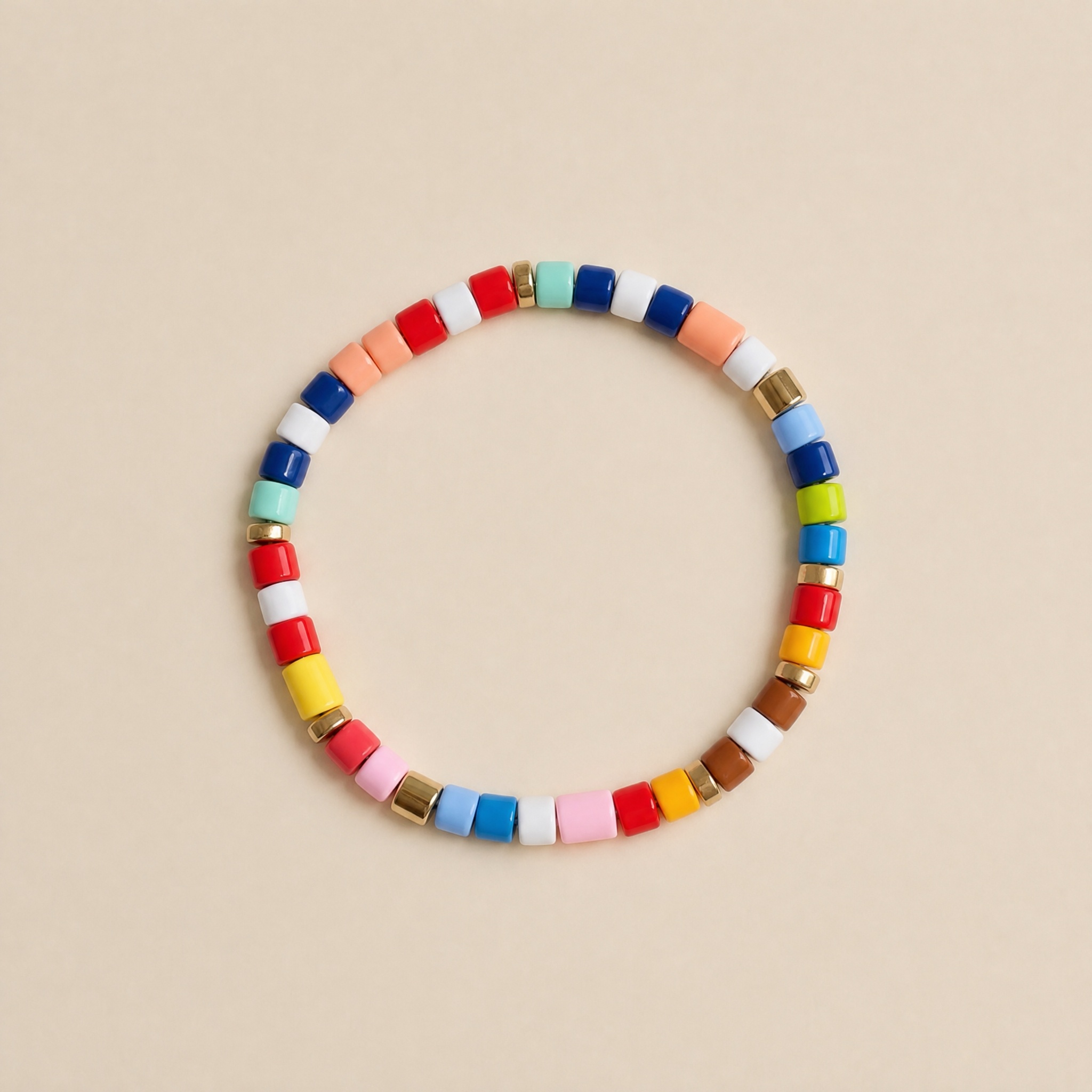 Five Colors, Five Moods Five color combinations of enamel bead bracelets