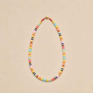 Color Play — Colorful Enamel Bead Necklace Colorful enamel bead necklace with 5mm multicolor beads