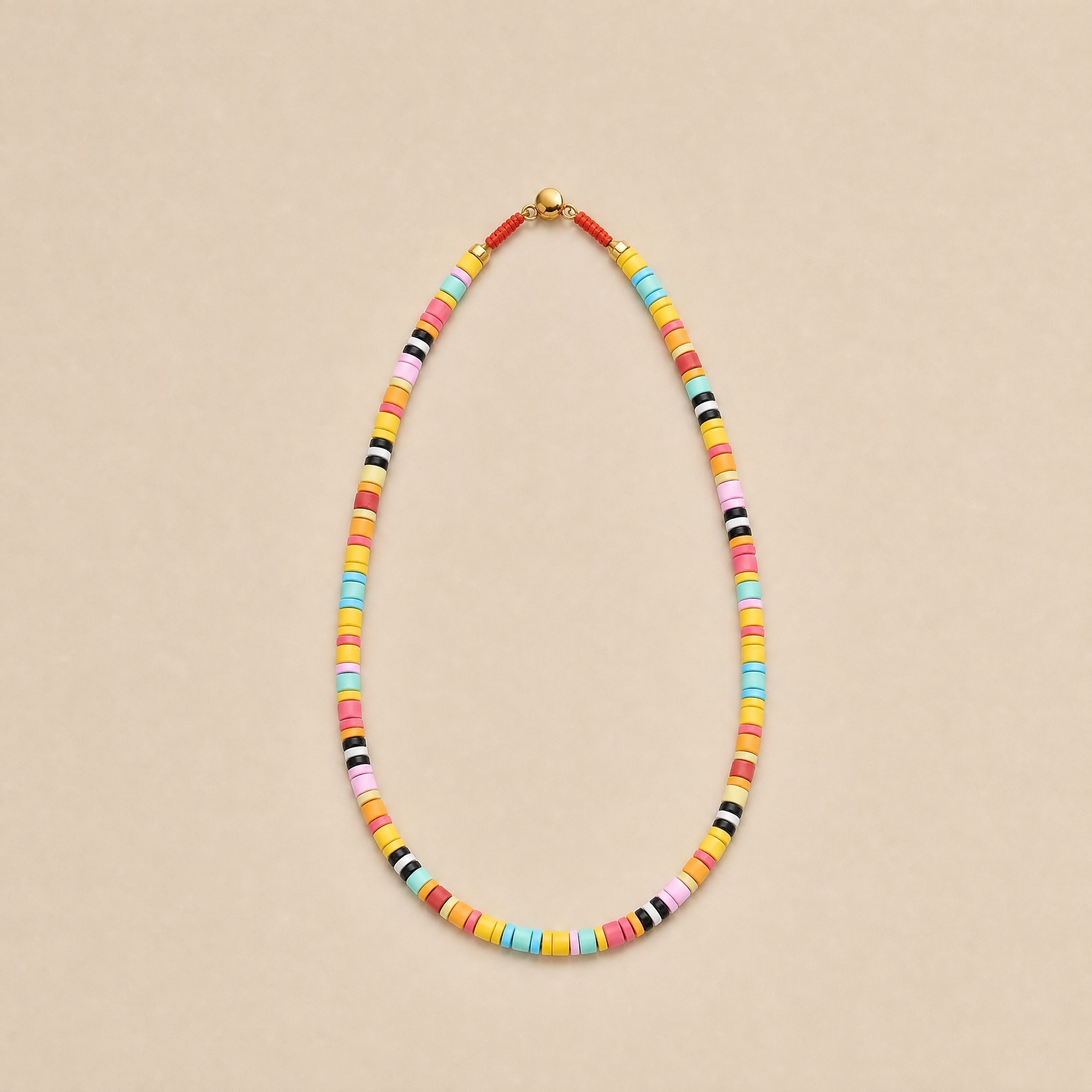 Color Play — Colorful Enamel Bead Necklace Colorful enamel bead necklace with 5mm multicolor beads
