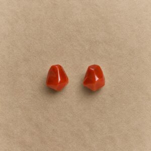 Natural Nanhong agate stud earrings with unique freeform red stones