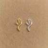 Follow Your Heart — Calligraphy-Inspired Silver Earrings - Gold + Silver