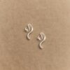 Follow Your Heart — Calligraphy-Inspired Silver Earrings - Silver Pair