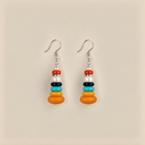 Handmade gemstone earrings with colorful natural beads