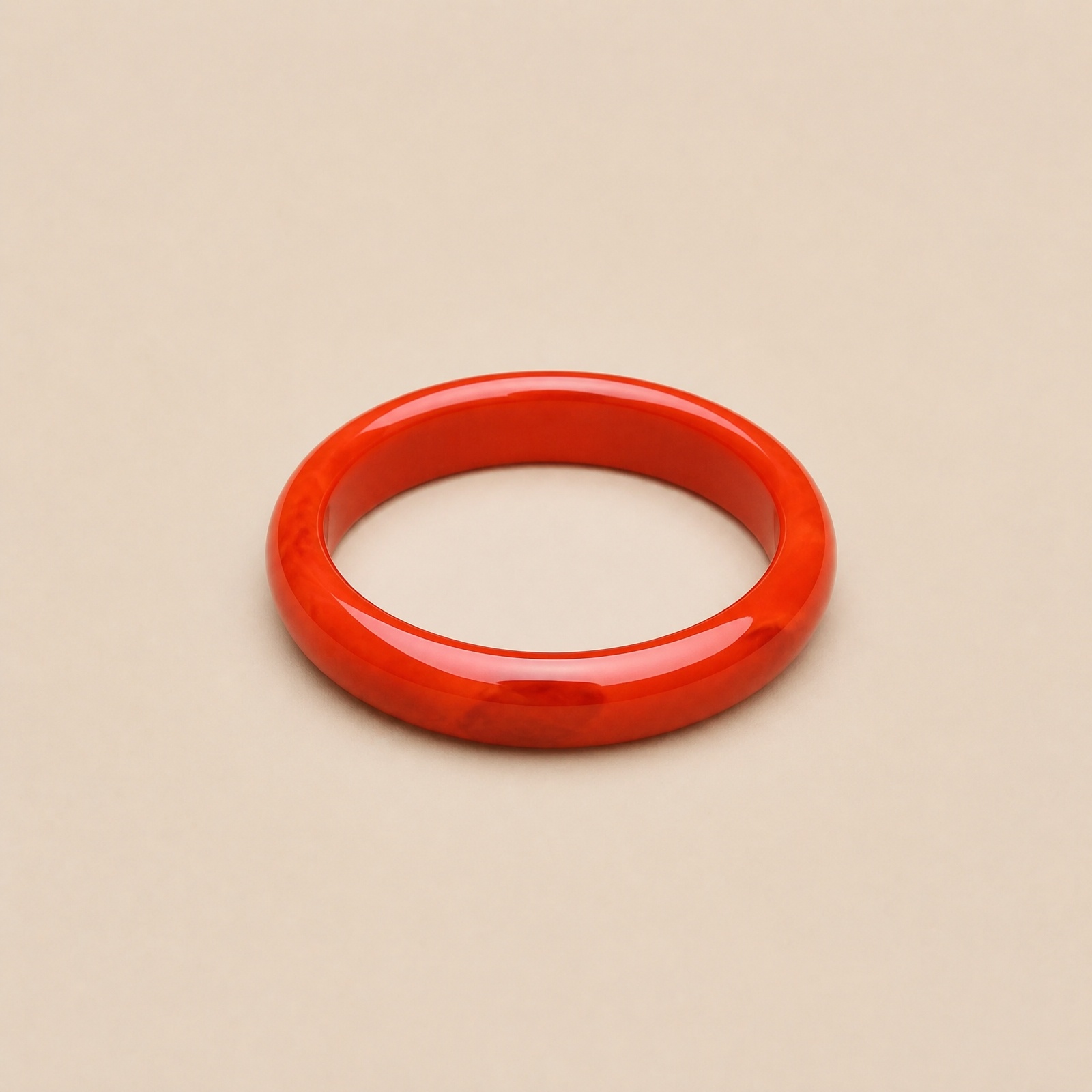 Natural Nanhong agate solid gemstone band ring