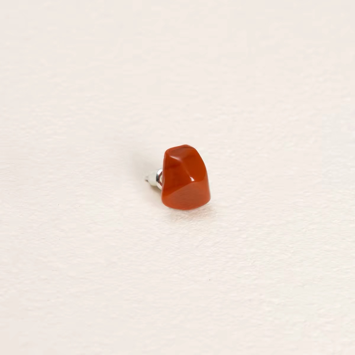 Close-up of polished red Nanhong agate