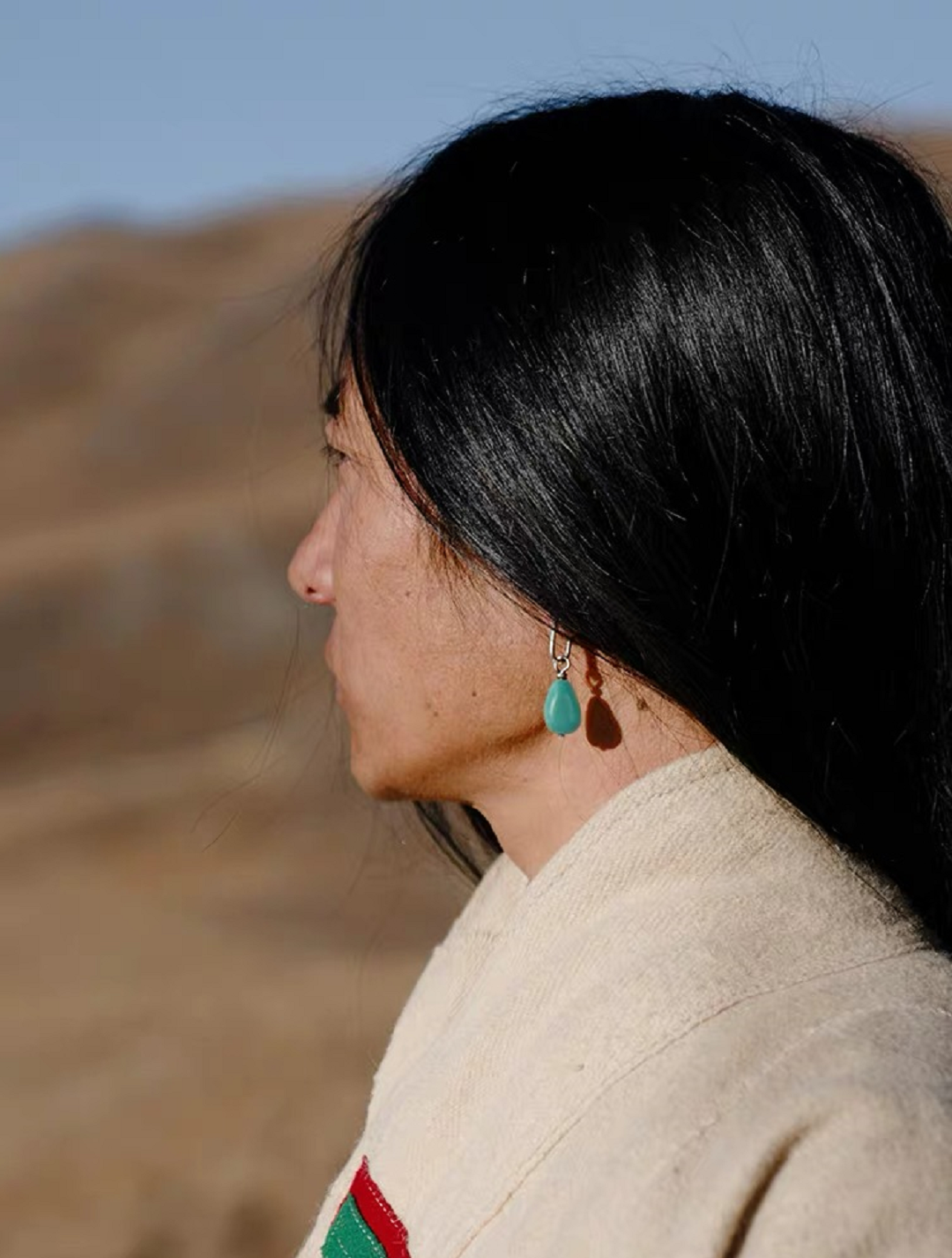 Naturally Different — Raw Turquoise Drop Earrings - Image 3