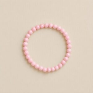 Natural pink shell bracelet with 8 mm round beads
