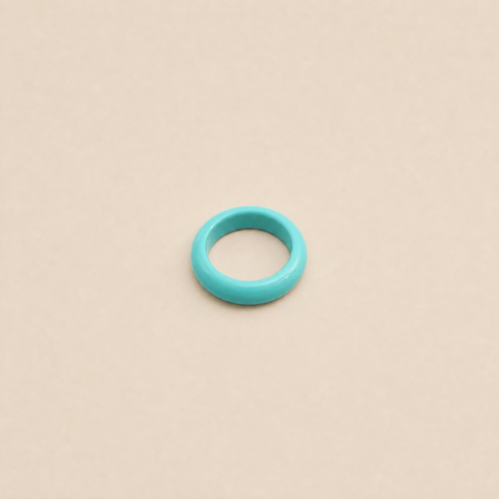 Natural turquoise solid gemstone band ring